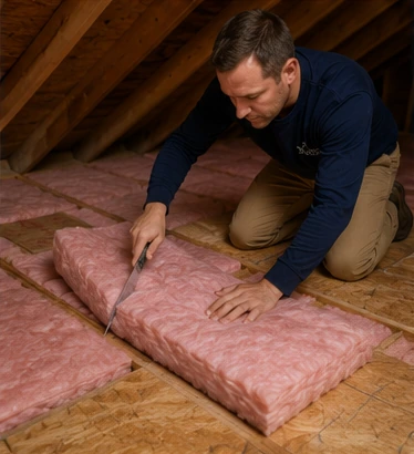 Cut Fiberglass Batts to Fit Attic Joist Bays