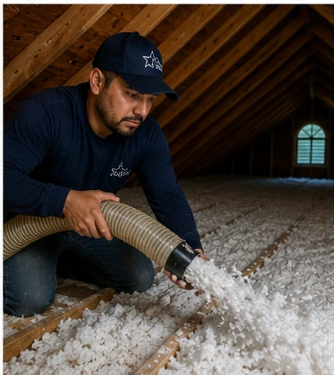 Blow Loose-Fill Insulation Across Attic Floor for Even Coverage
