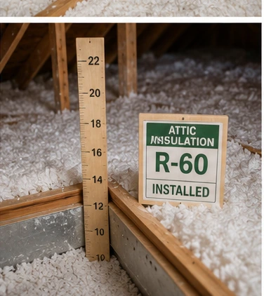 Document Completed Blown-In Insulation Depth and Coverage