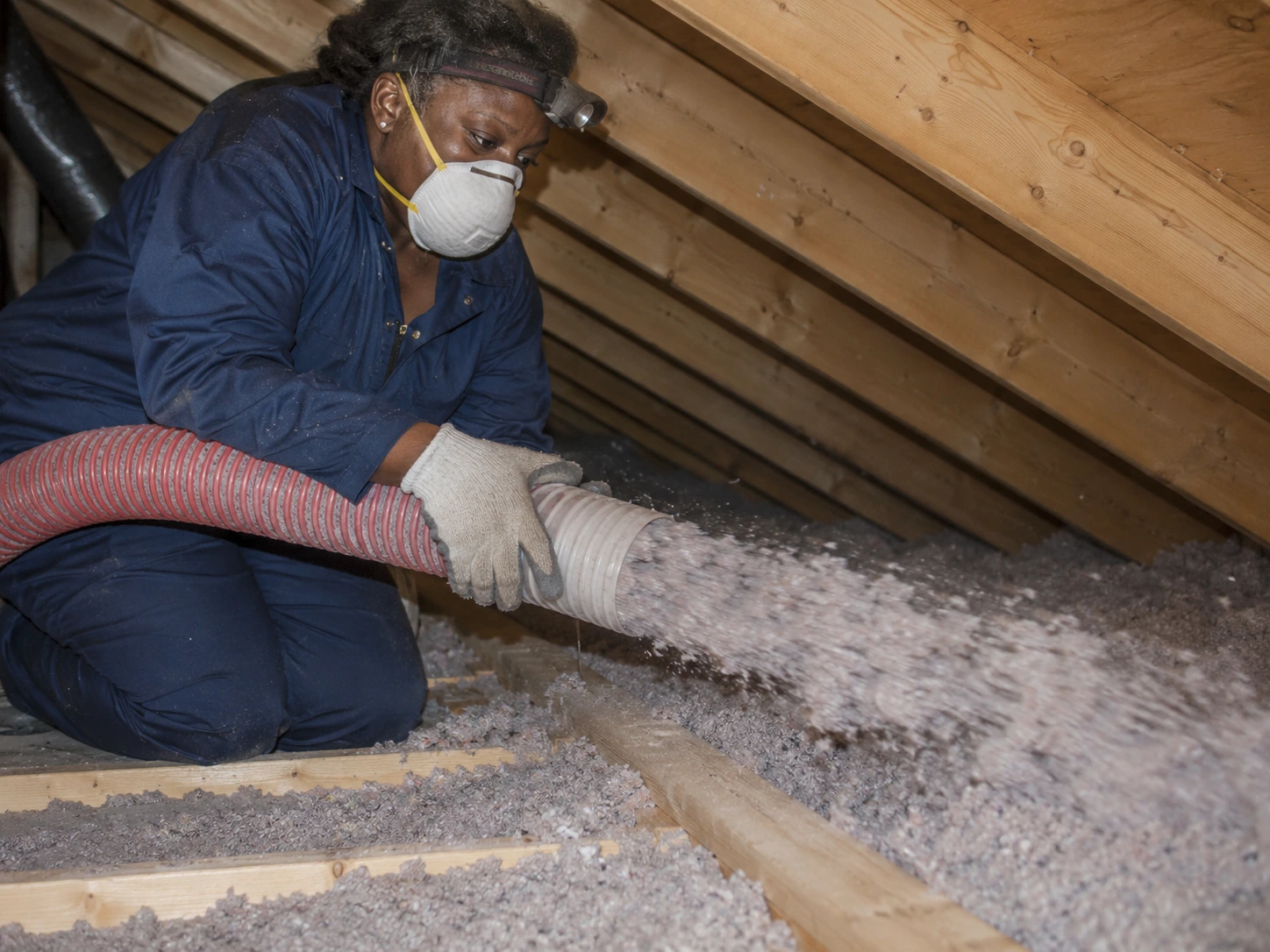 Install Cellulose Insulation Between Attic Joists