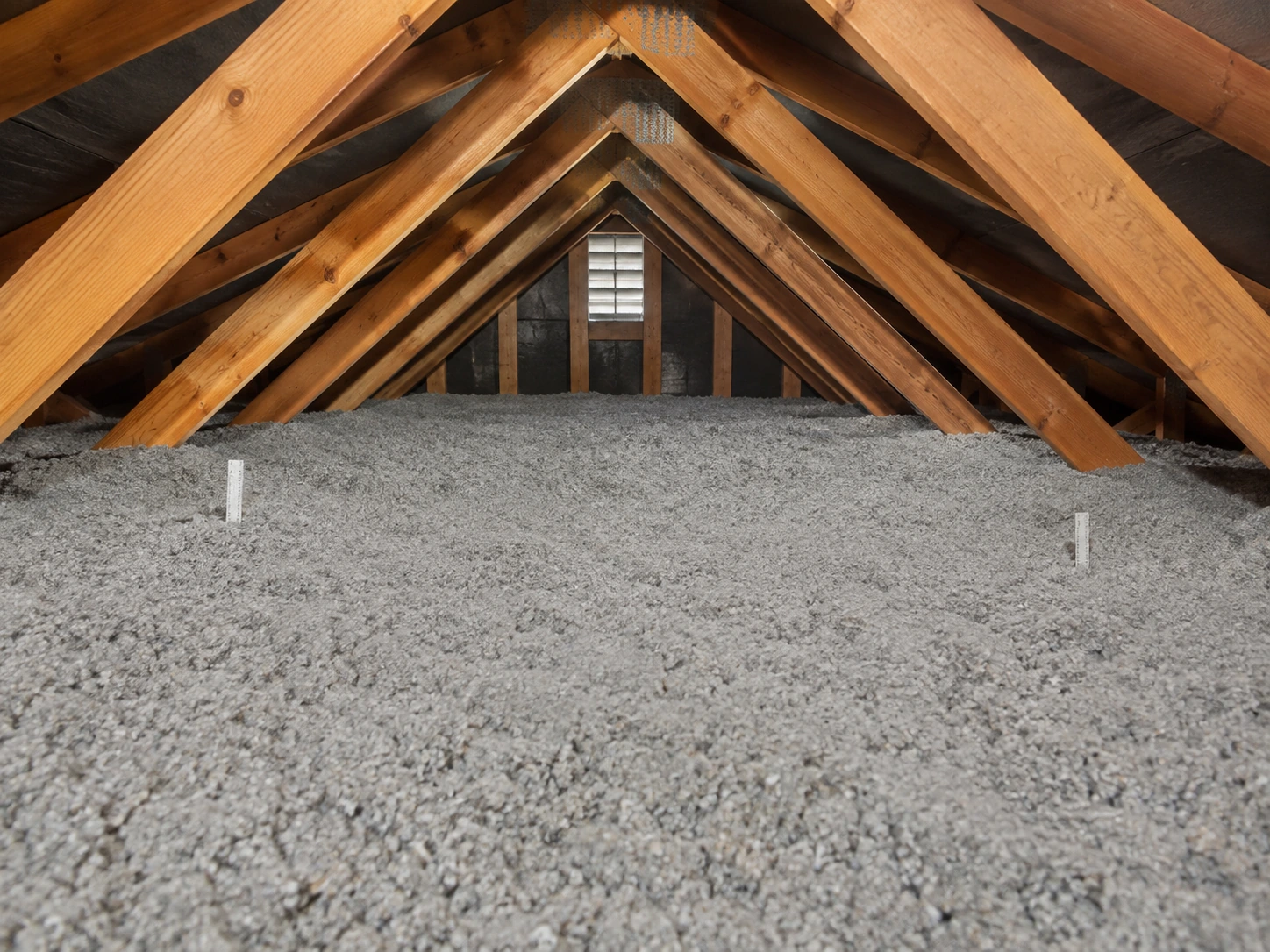 Show Completed Cellulose Insulation Coverage in Attic