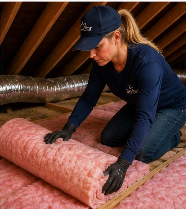 Fit Fiberglass Roll Insulation Between Attic Joists