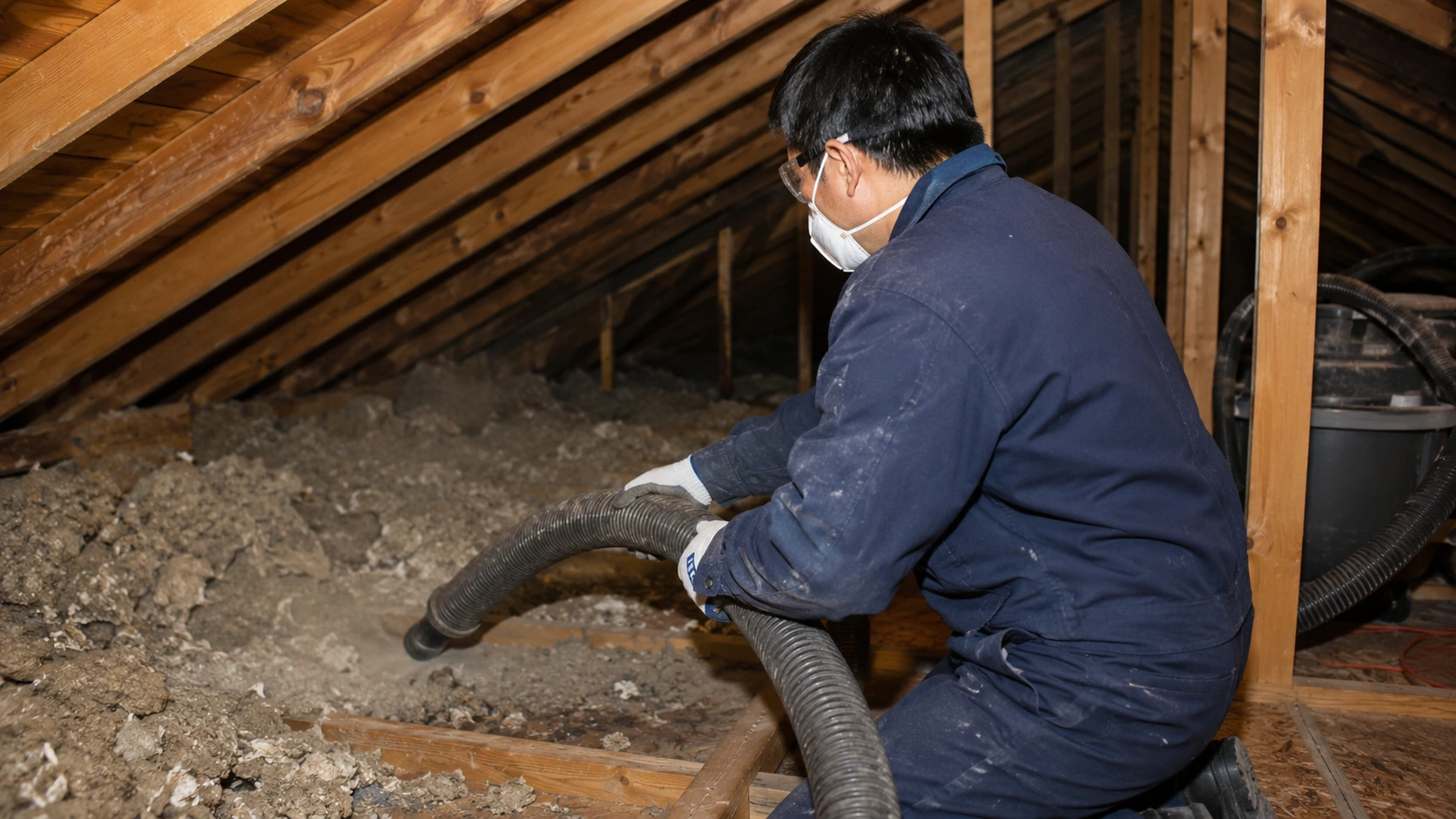 Vacuum Out Contaminated Attic Insulation Before Replacement