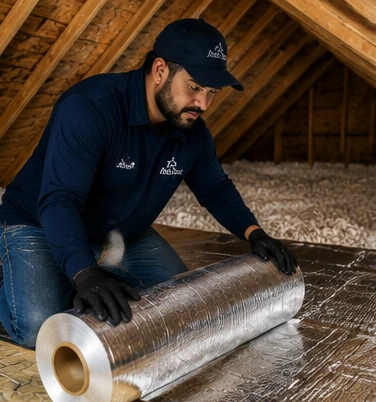 Install Rockwool Insulation Across Attic Floor Areas